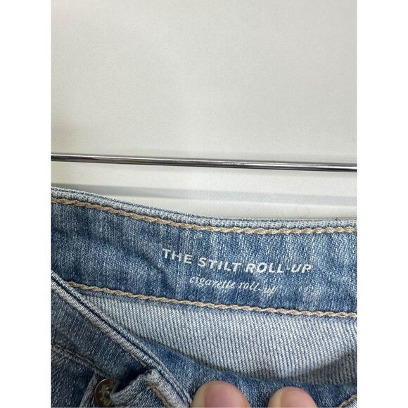 Adriano Goldschmied Cigarette Roll-up Light Wash Distressed Jeans Size 27R - Picture 5 of 13